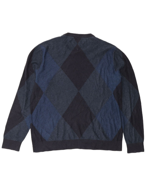 Tommy Hilfiger Herren-Pullover mit Rundhalsausschnitt, 2XL, Marineblau, Argyle/Diamant
