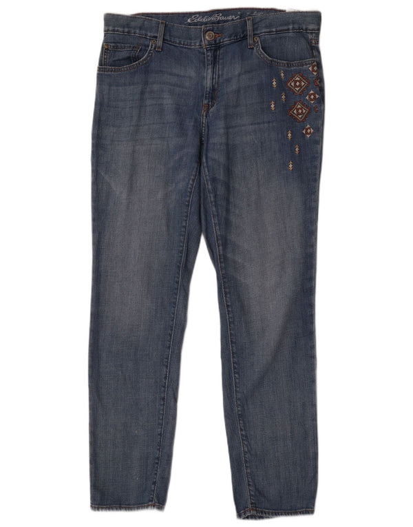 Eddie Bauer Damen Boyfriend Fit Slim Jeans US 10 Large W32 L30 Blau
