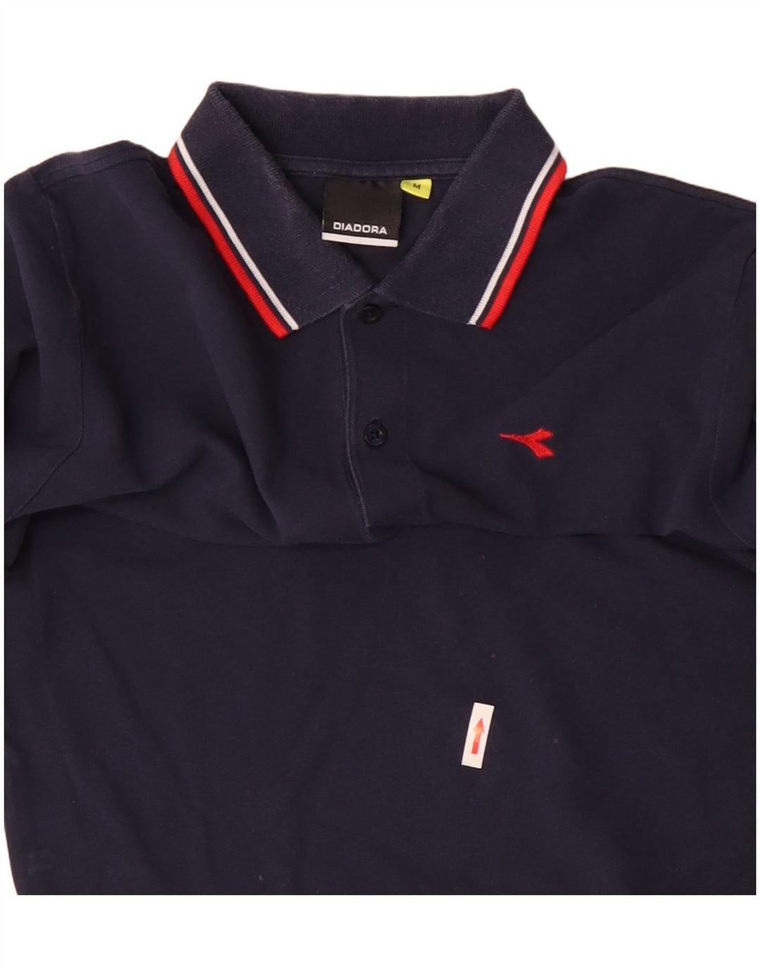 Diadora Herren-Langarm-Poloshirt, mittelmarineblaue Baumwolle