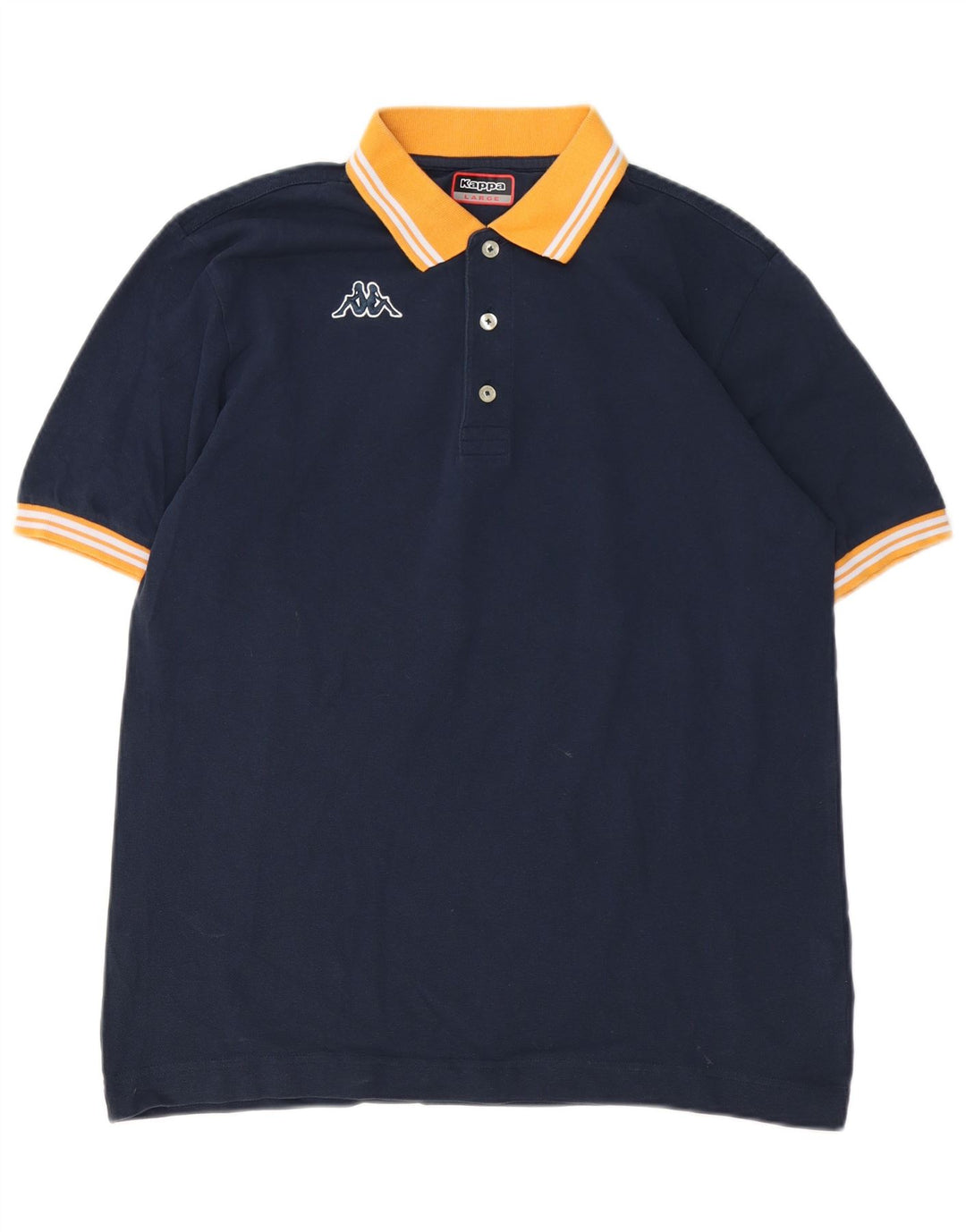 Kappa Herren-Poloshirt, groß, marineblau, Colourblock-Baumwolle