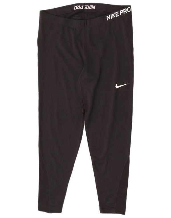 Nike Damen Dri Fit Graphic Leggings UK 20 2XL Schwarz