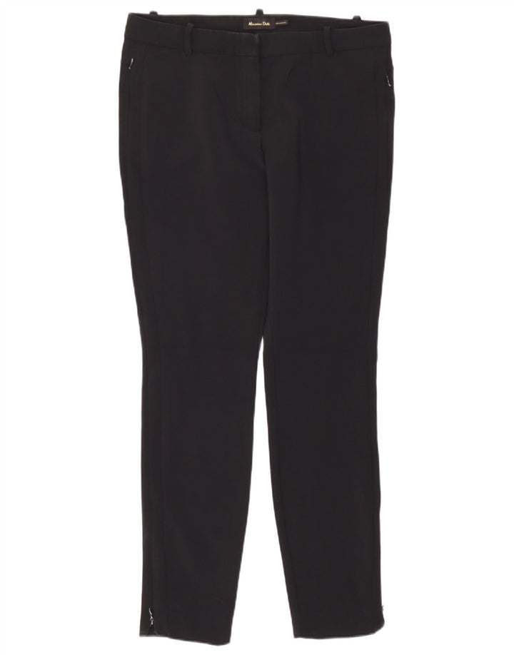 Massimo Dutti Damen Röhrenhose W30 L28 Schwarz Polyamid
