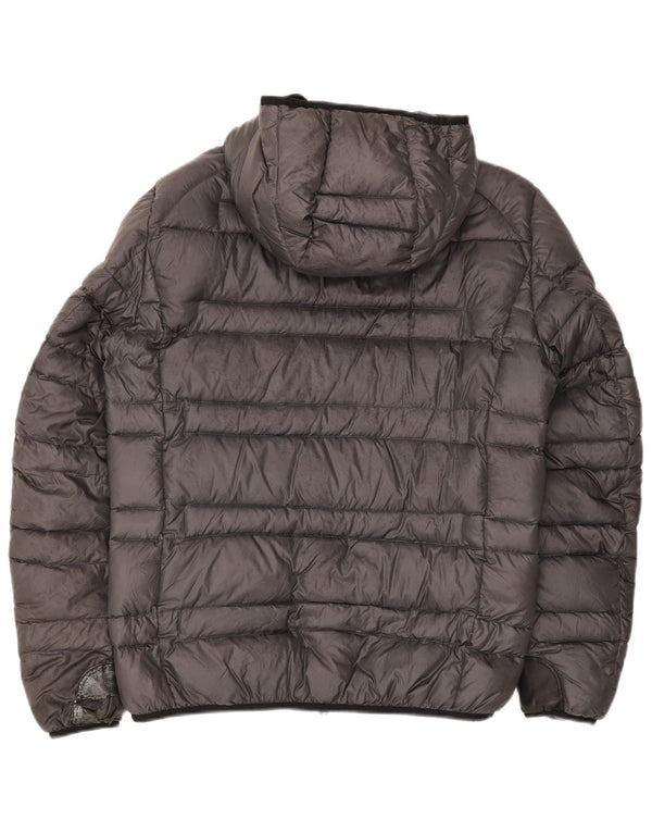 Blauer Herren-Jacke mit Kapuze, gepolstert, UK 40, Größe L, Grau, Polyamid