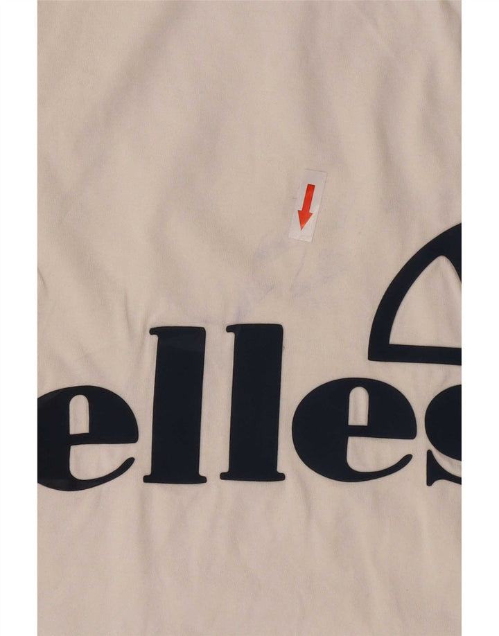 Ellesse Herren-Top mit Grafik, groß, aus weißer Baumwolle