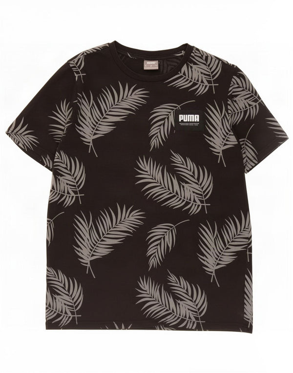 Puma Herren-T-Shirt mit Grafik, mittelgroß, schwarz, geblümt, Baumwolle