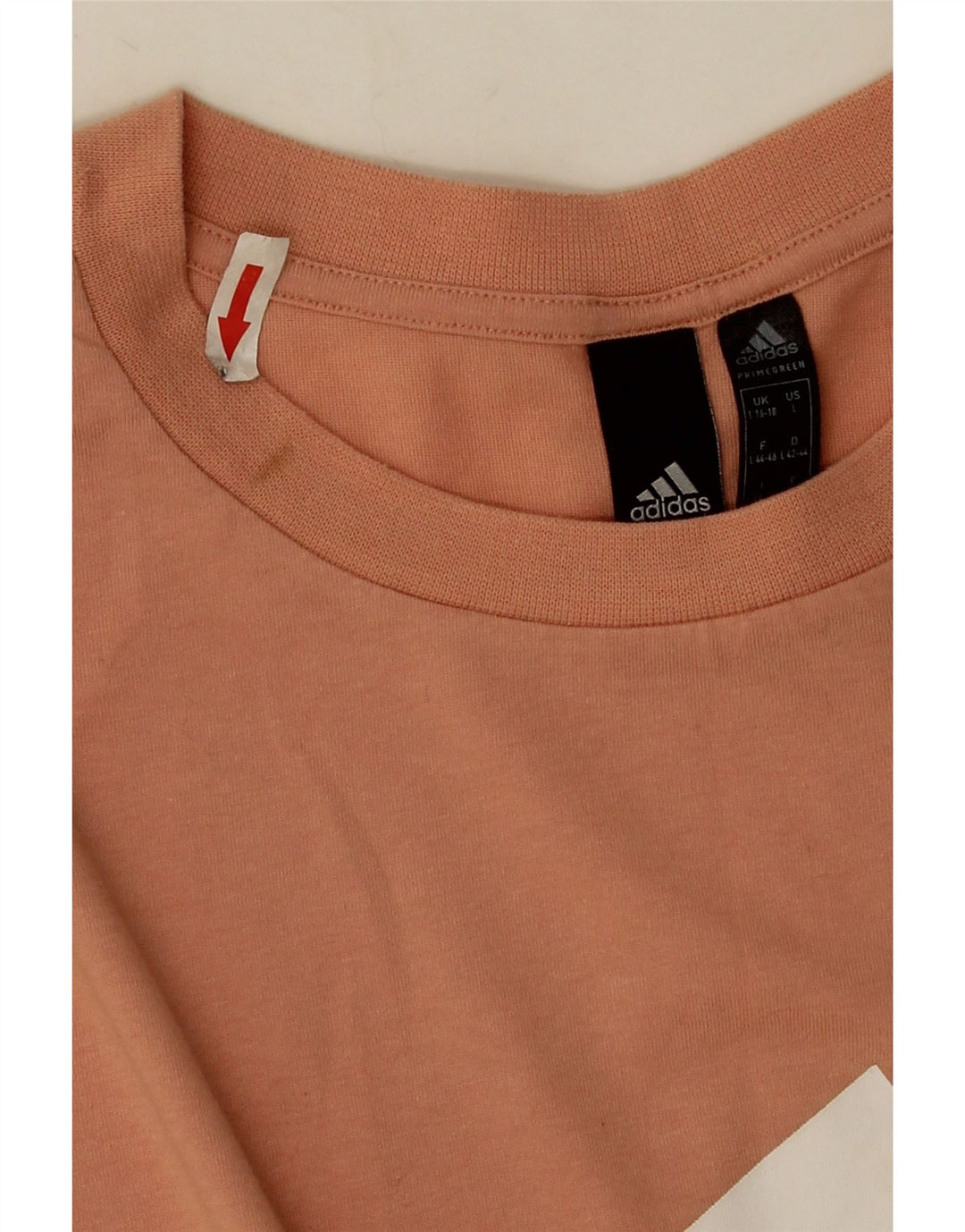 Adidas Damen Übergroßes Grafik-T-Shirt-Oberteil UK 16/18 Large Orange Polyester
