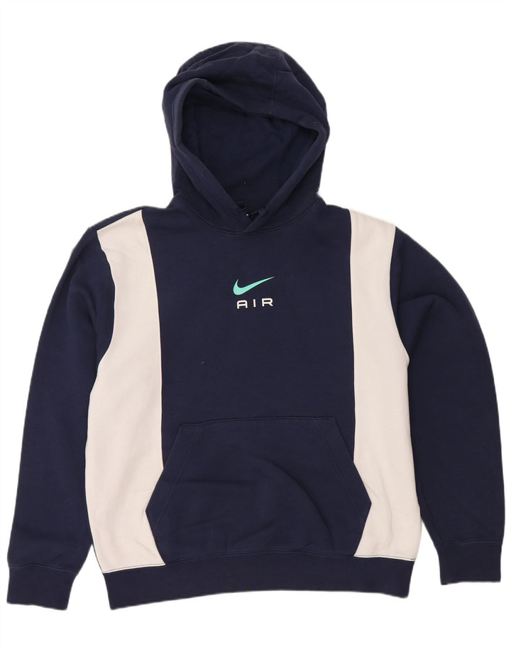 NIKE Herren-Kapuzenpullover mit Grafik, mittelgroß, marineblau, Colourblock-Baumwolle