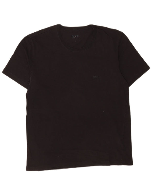 Hugo Boss Herren T-Shirt Top Large Schwarz Baumwolle