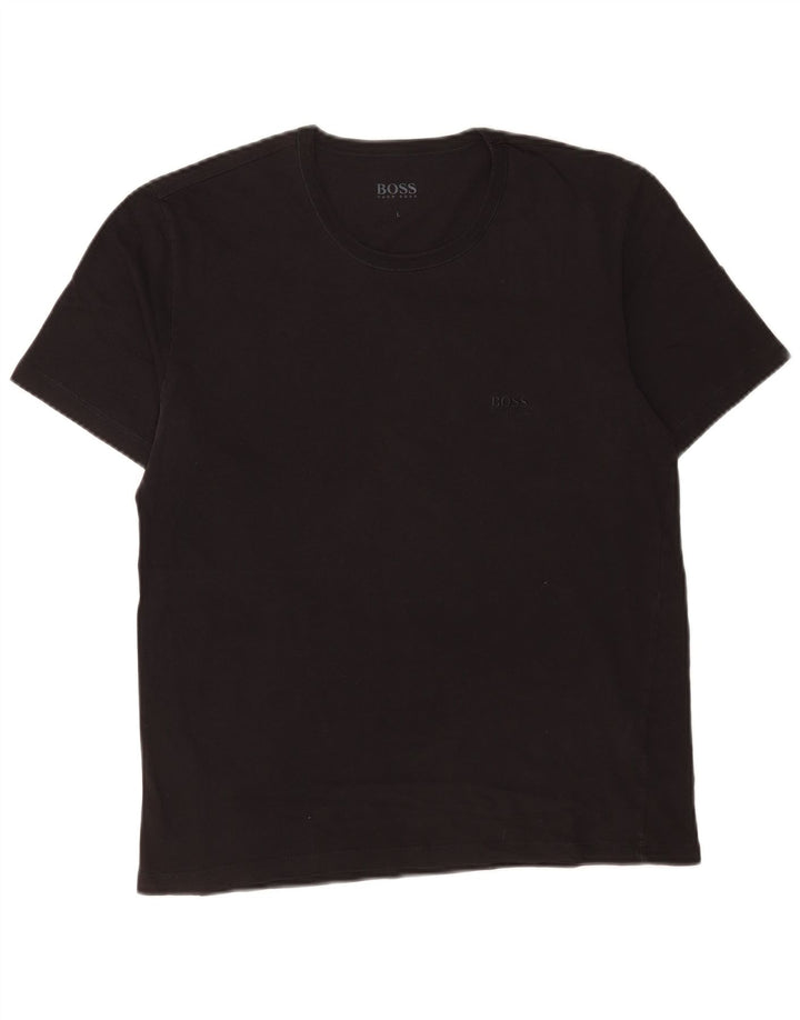 Hugo Boss Herren T-Shirt Top Large Schwarz Baumwolle