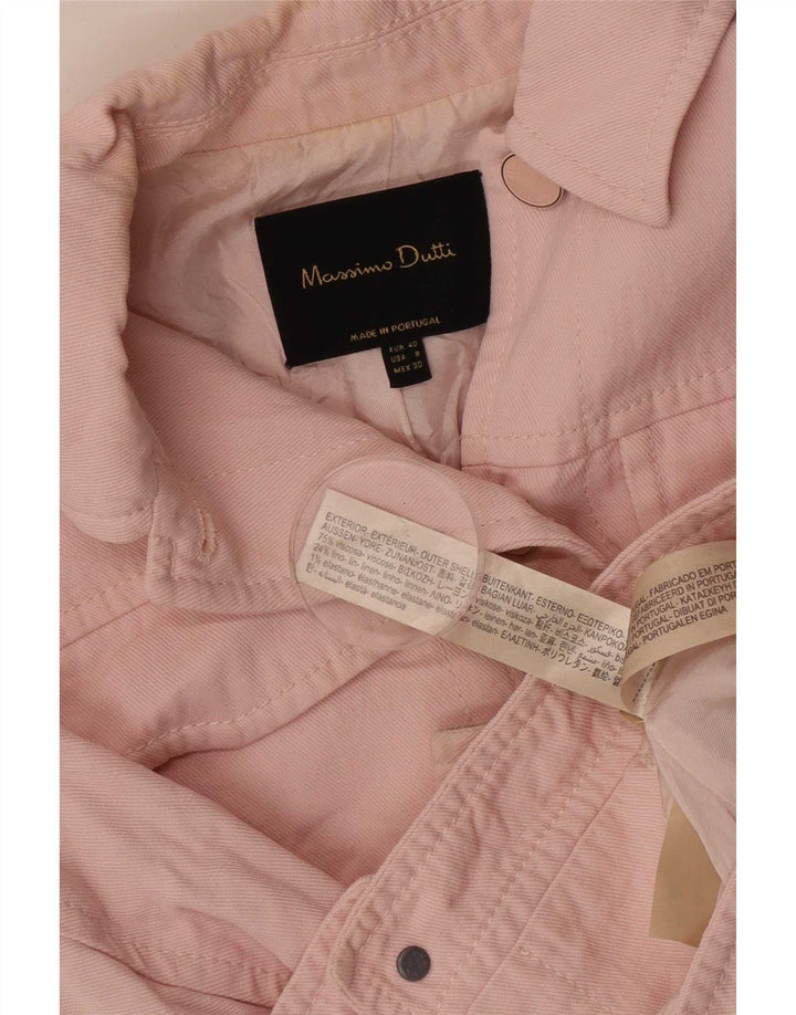 Massimo Dutti Damen Crop Bomberjacke EU 40 Mittelrosa Viskose