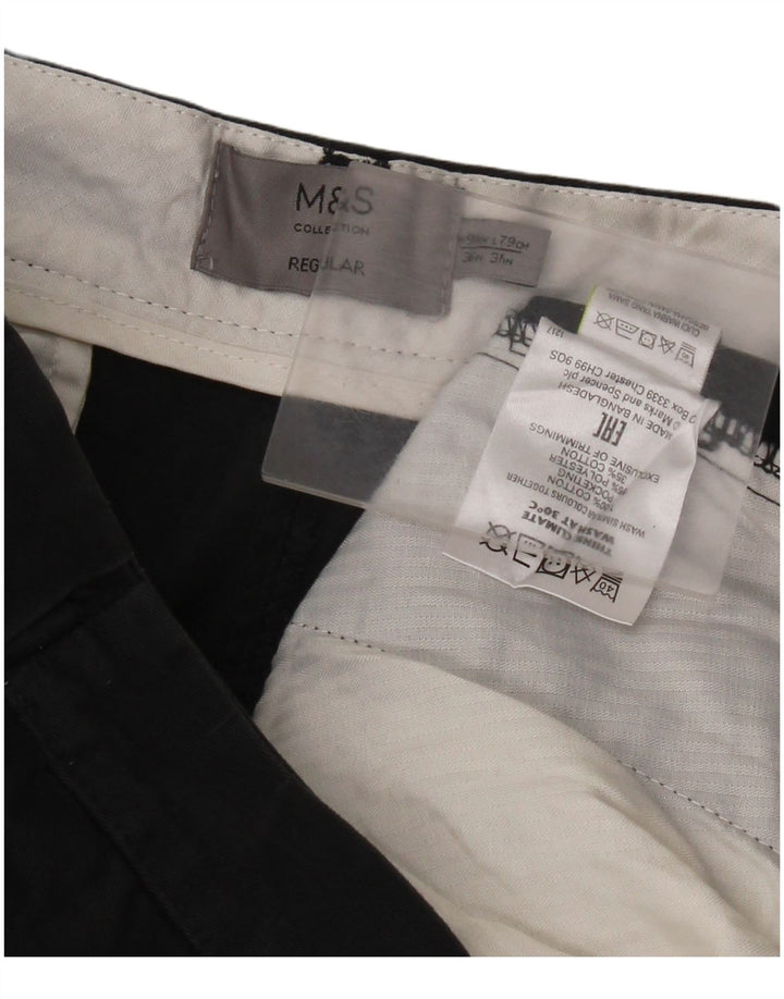 Marks & Spencer Herren-Chinohose mit normaler Passform und normaler Passform, W36 L31, Schwarz