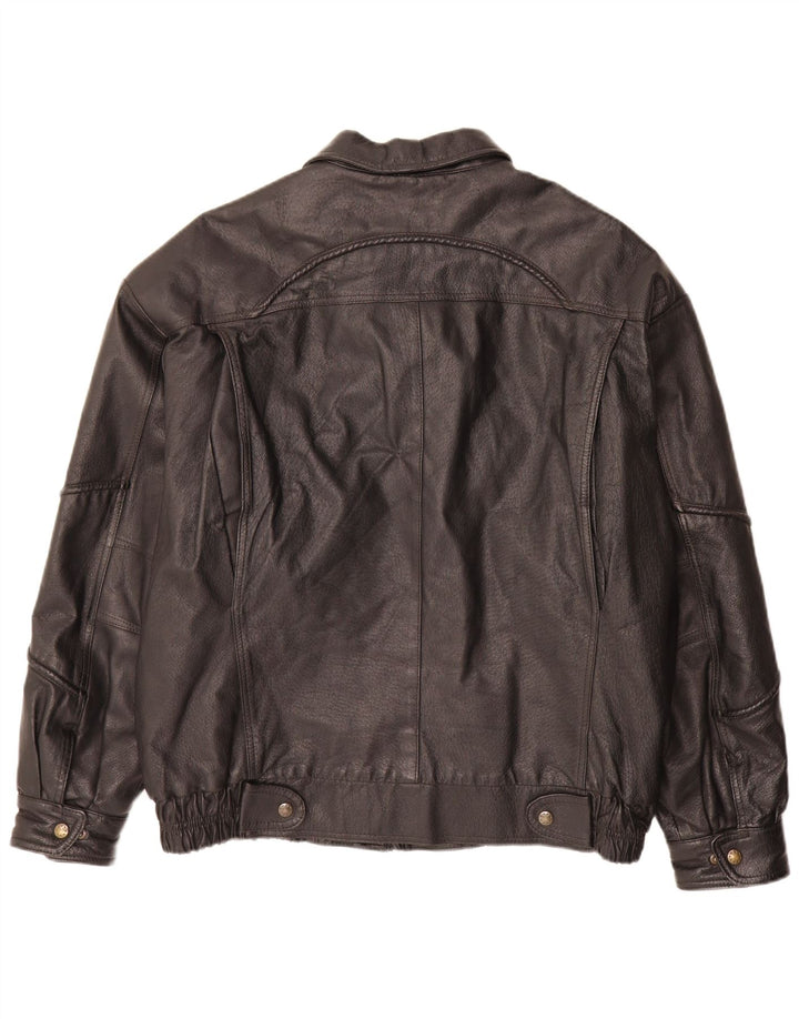 Karlsburg Herren Lederjacke IT 54 2XL Schwarzes Leder