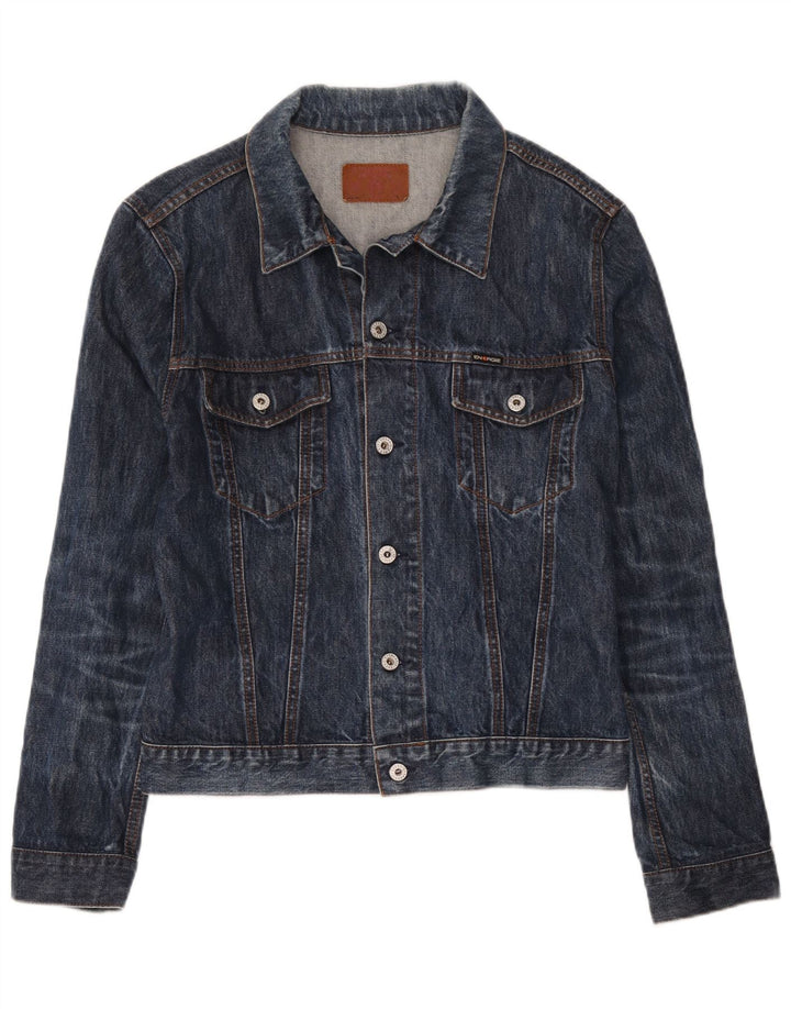 Energie Damen Jeansjacke UK 16 Large Blaue Baumwolle