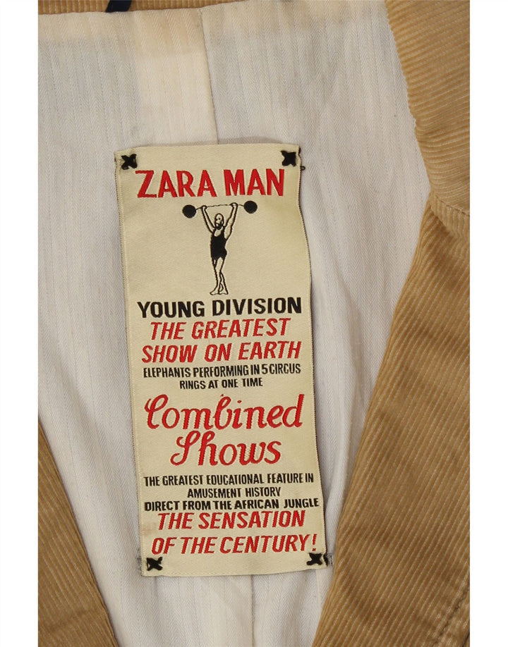 Zara Herren Cord-Blazer mit 2 Knöpfen, Gr. 40, Beige