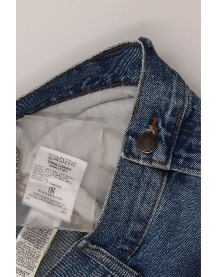 Marks & Spencer Herren Straight Jeans W36 L29 Blaue Baumwolle