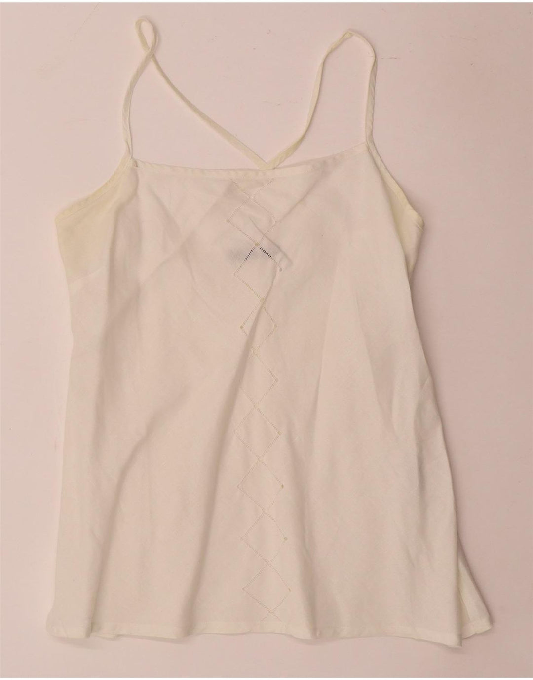Sara Glenzer Damen Cami Top IT 46 Large Weiß Leinen