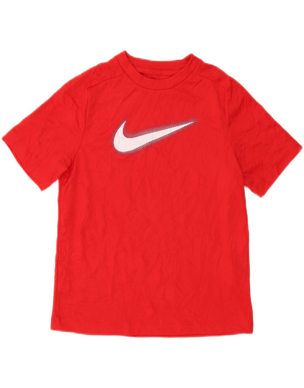 Nike Dri Fit Grafik-T-Shirt für Jungen, 10–11 Jahre, mittelrotes Polyester