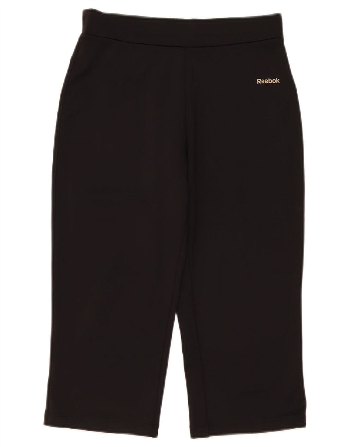 Reebok Damen Capri-Trainingshose, Größe S, W26, L18, Schwarz, Polyester
