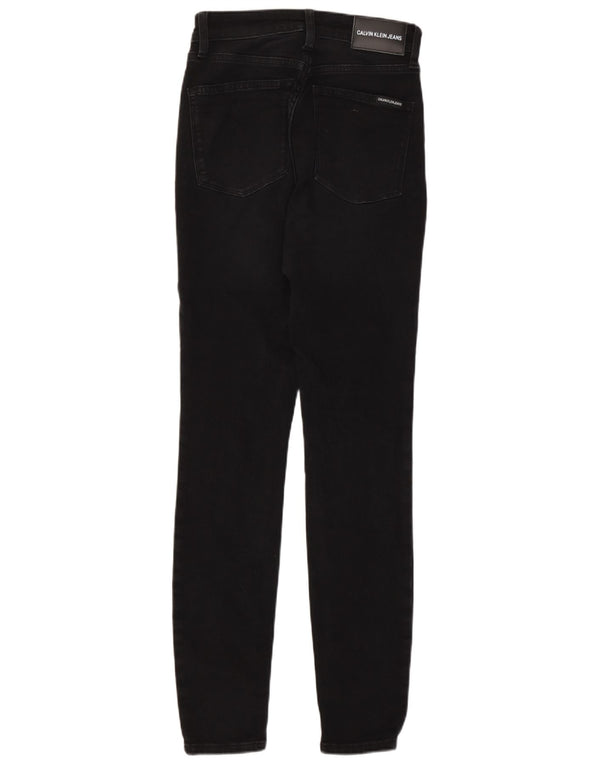 Calvin Klein Damen Skinny Jeans W26 L30 Schwarze Baumwolle