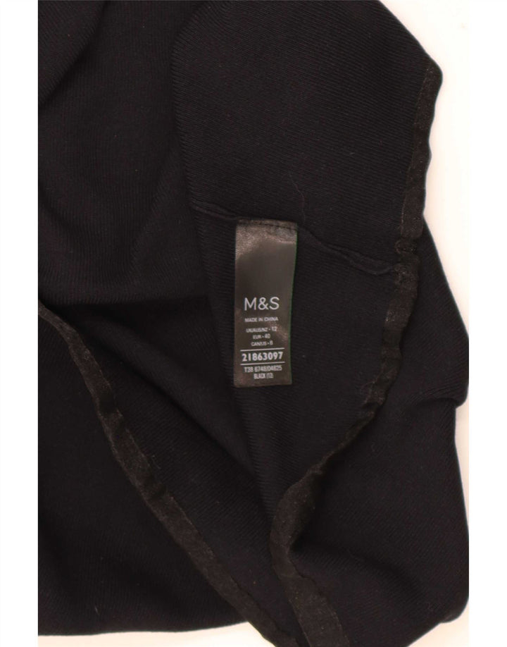 Marks & Spencer Damen Weste Top UK 12 Mittelschwarze Viskose