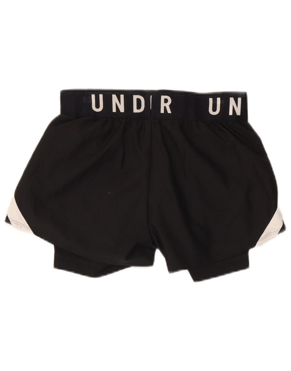 Under Armour Damen Graphic Sport Shorts UK 6 XS Schwarz Farbblock