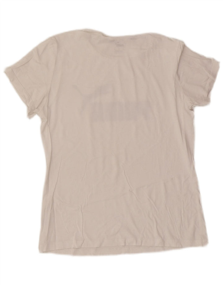 Puma Damen Graphic T-Shirt Top UK 12 Medium Weiß