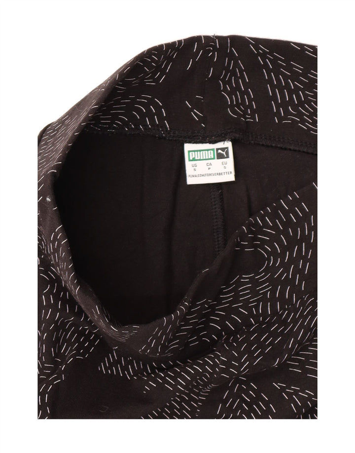 PUMA Womens Abstract Pattern Leggings UK 8 Small  Black Vintage Puma and Second-Hand Puma from Messina Hembry 