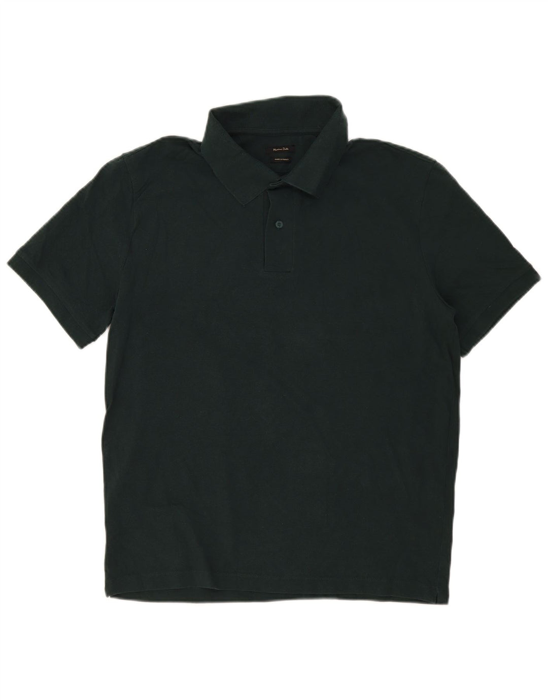 Massimo Dutti Herren-Poloshirt mit normaler Passform, große grüne Baumwolle
