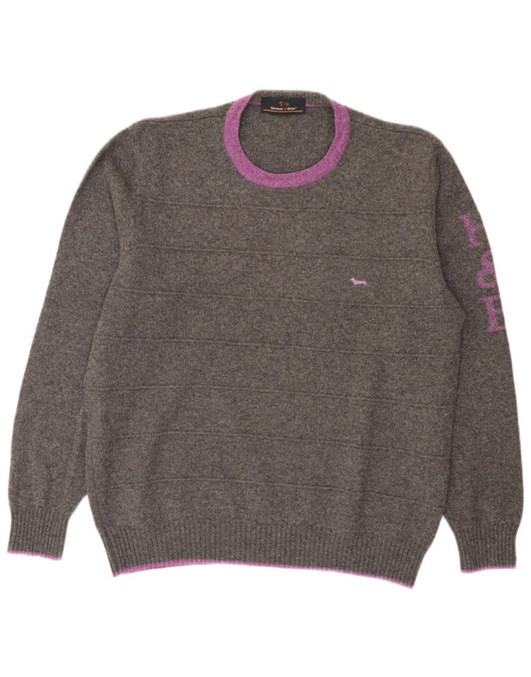 Harmont & Blaine Damen-Pullover mit Rundhalsausschnitt, UK 20 2XL, Grau, Farbblock