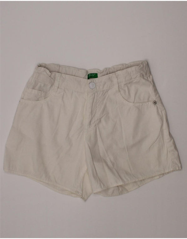 BENETTON Freizeitshorts für Mädchen, 10–11 Jahre, XL, W24, weiße Baumwolle