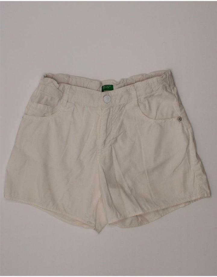 BENETTON Freizeitshorts für Mädchen, 10–11 Jahre, XL, W24, weiße Baumwolle
