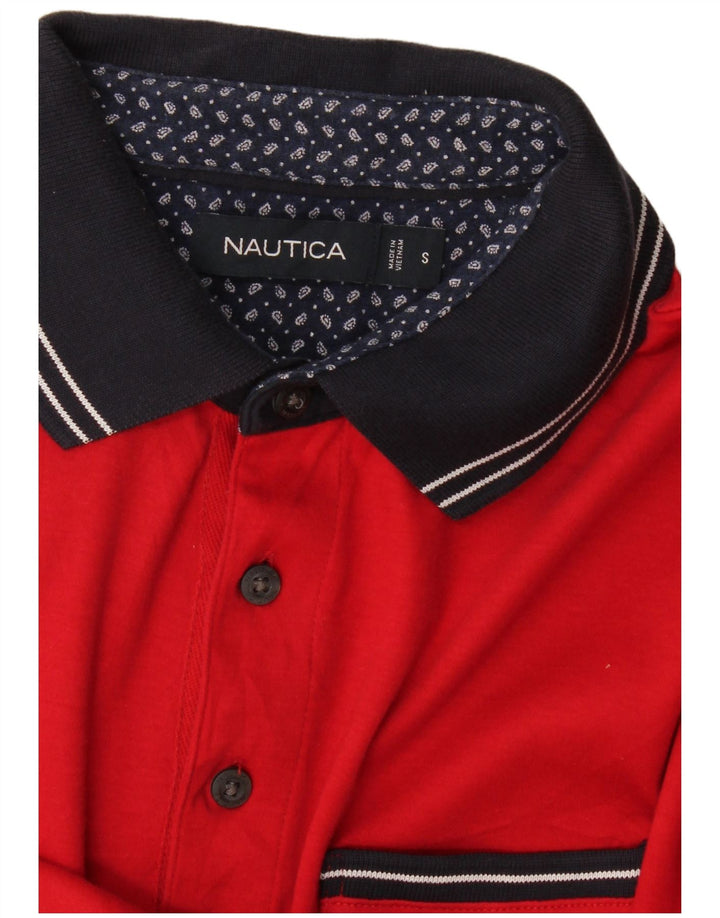 Nautica Herren-Poloshirt, klein, rot, Farbblock