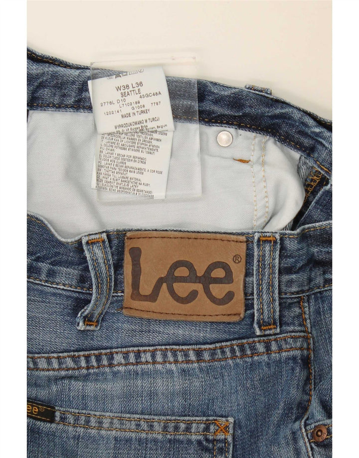 Lee Herren Seattle Straight Jeans W38 L30 Blaue Baumwolle