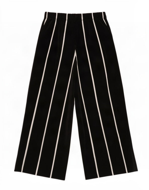 Zara Damen Cullotes Capri-Hose, Größe S, W26, L22, Schwarz gestreift