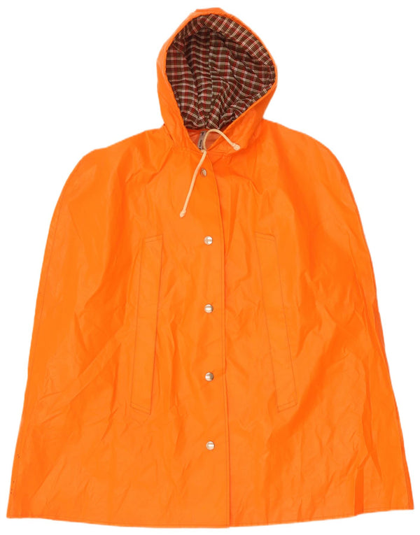 Vintage Damen Kapuzen-Cape-Regenmantel UK 18 XL Orange