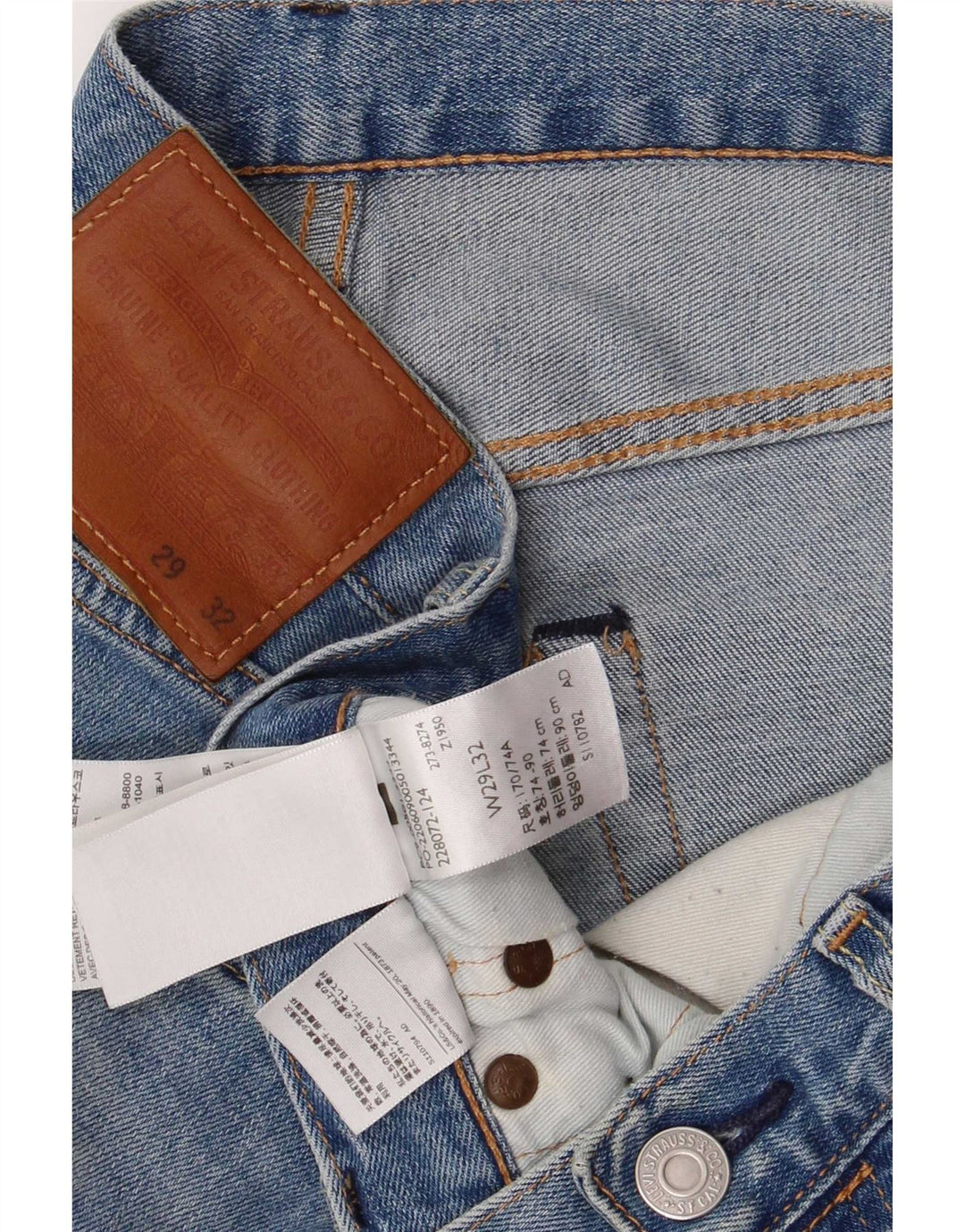 Levi's Herren 501 Straight Jeans W29 L32 Blaue Baumwolle