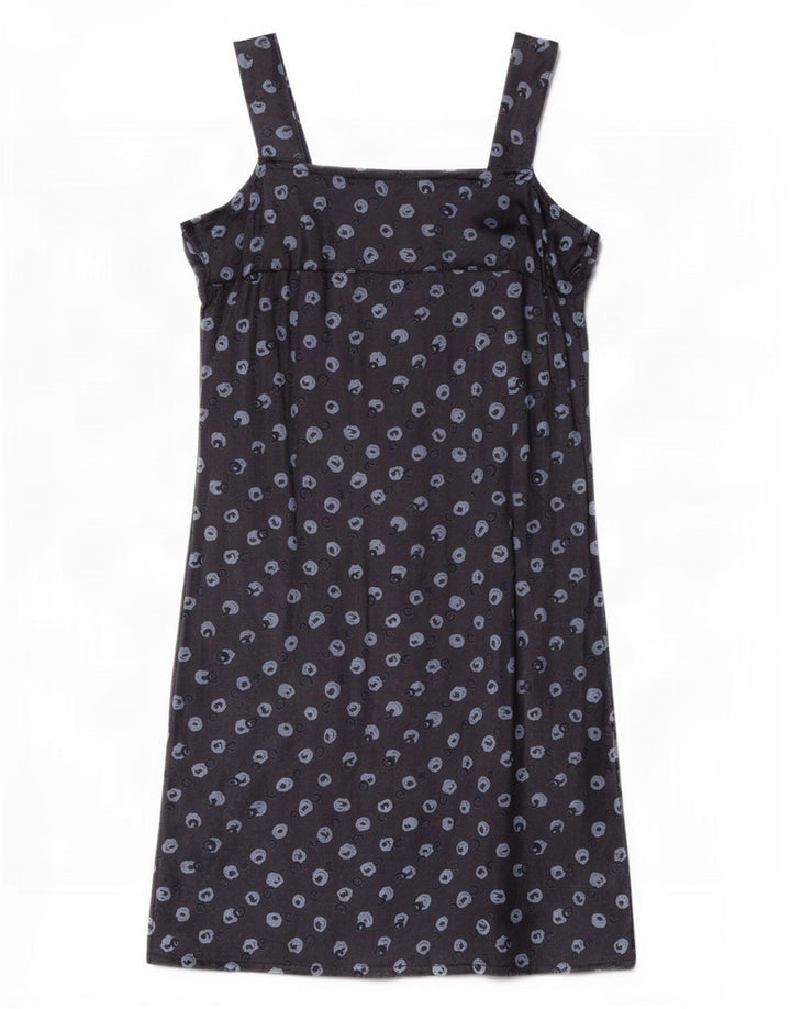 Benetton Damen-Sommerkleid mit abstraktem Muster, UK 6 XS, Marineblau