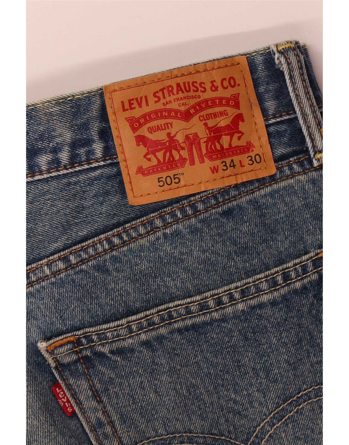 Levi's Herren 505 Straight Jeans W34 L30 Blaue Baumwolle