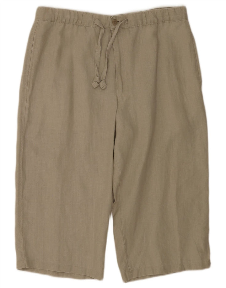 Marks & Spencer Herren Blue Harbour Bermudashorts W34 Large Beige Leinen