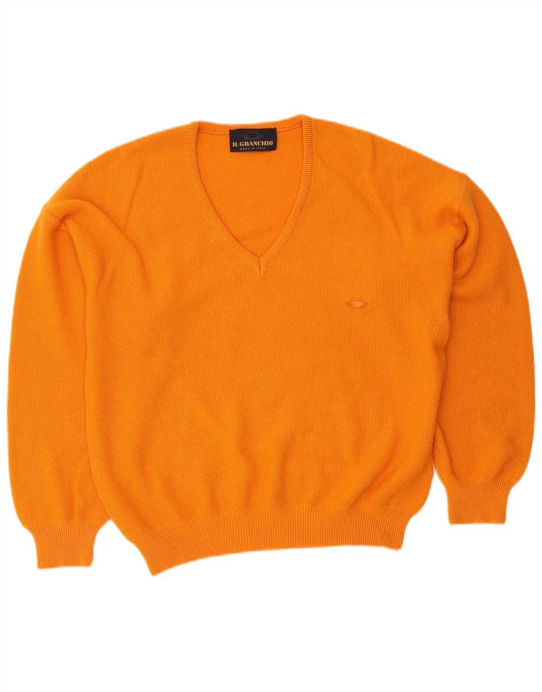 Il Granchio Herren-Pullover mit V-Ausschnitt in Mittelorange