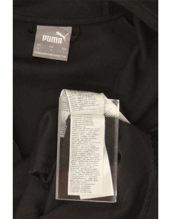 PUMA Mens Zip Hoodie Sweater Large Black Polyester