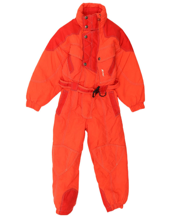 Vintage Skioverall für Jungen, 7–8 Jahre, rotes Polyamid