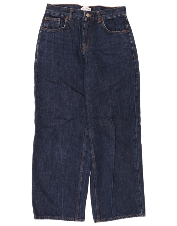 Topshop Damen-Jeans mit weitem Bein, W26 L30, marineblaue Baumwolle