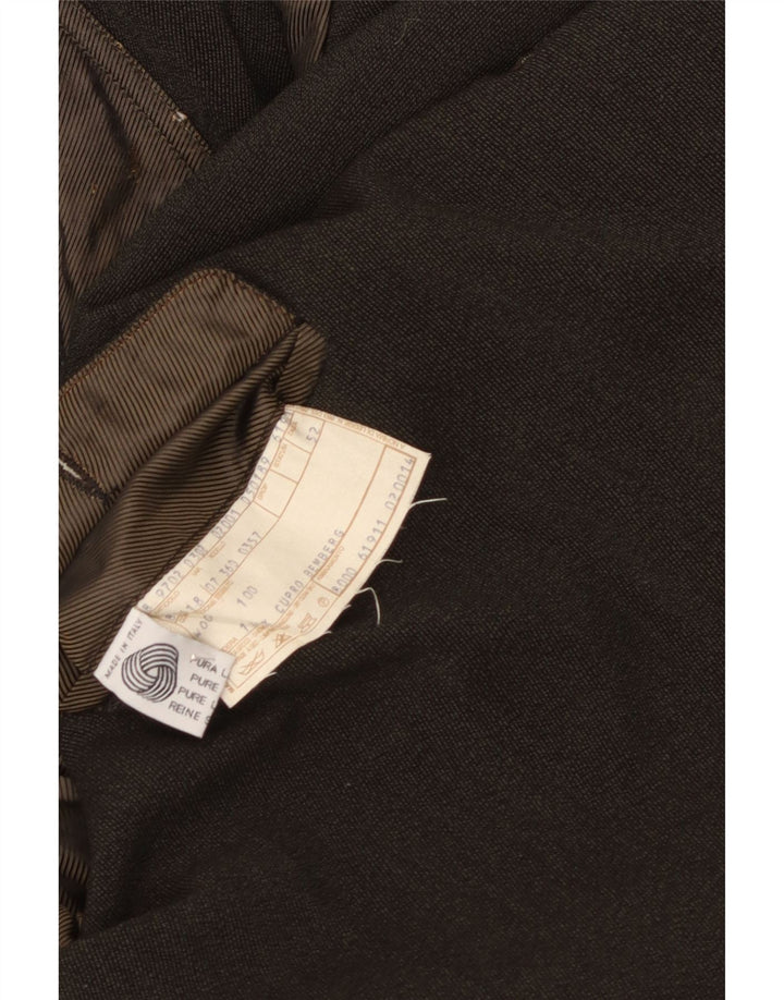 Vintage Herrenmantel IT 52 XL Khaki Herringbone Schurwolle
