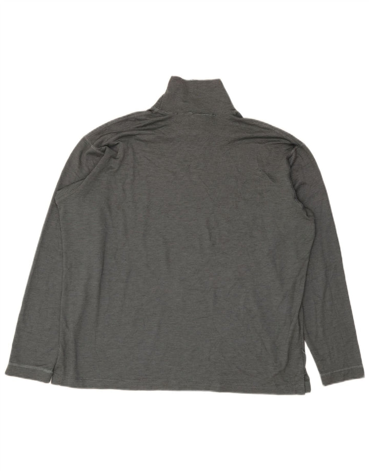 Patagonia Herren-Oberteil, langärmelig, groß, graues Nadelstreifen-Polyester