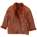 Vintage Damen Übergroße Lammfelljacke EU 42 Groß Braun