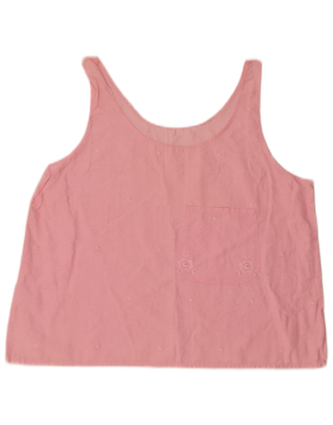 Vintage Damen Ärmelloses Blusentop UK 16 Großes rosa Blumenmuster