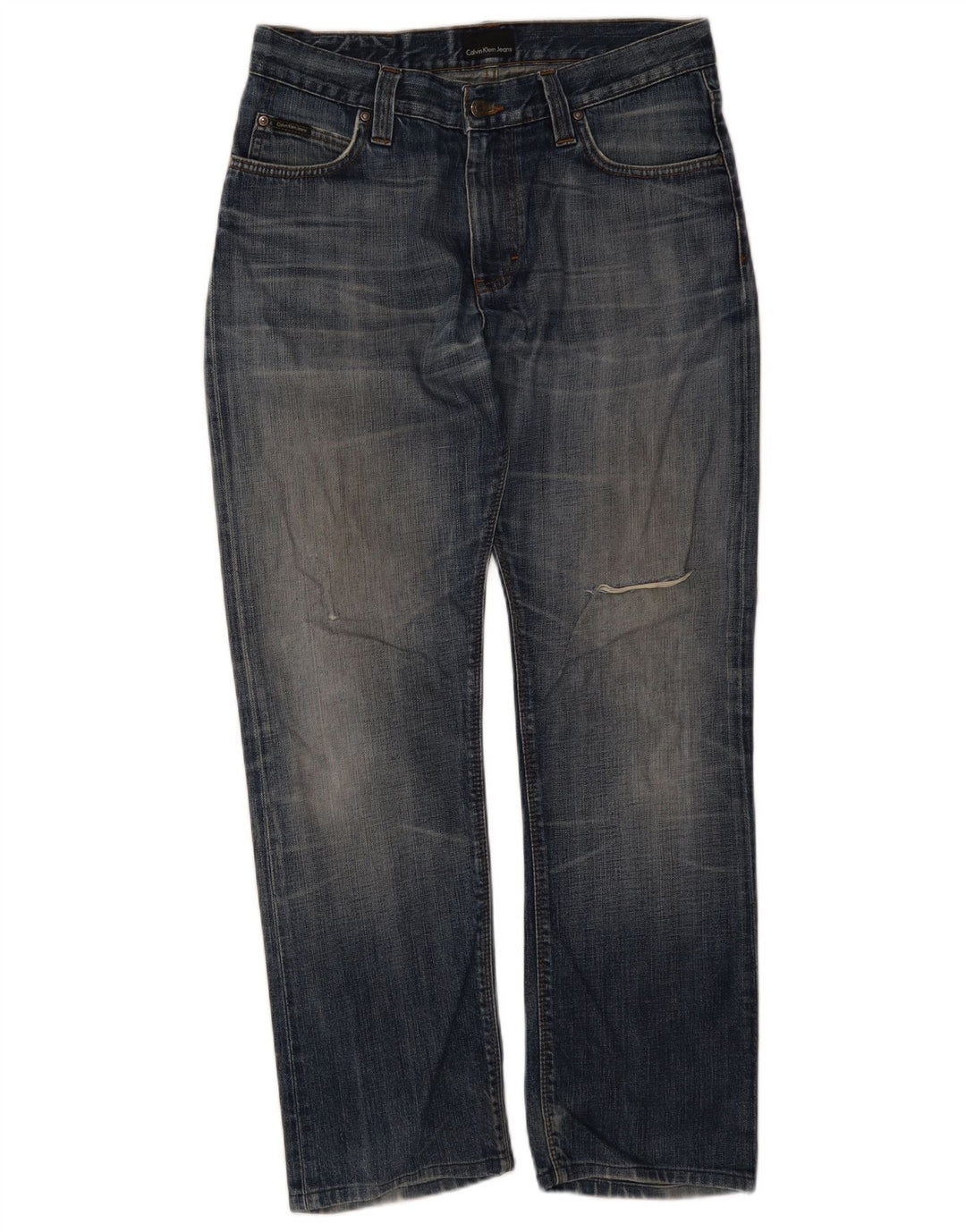 Calvin Klein Herren Distressed Cropped Jeans W30 L23 Blau