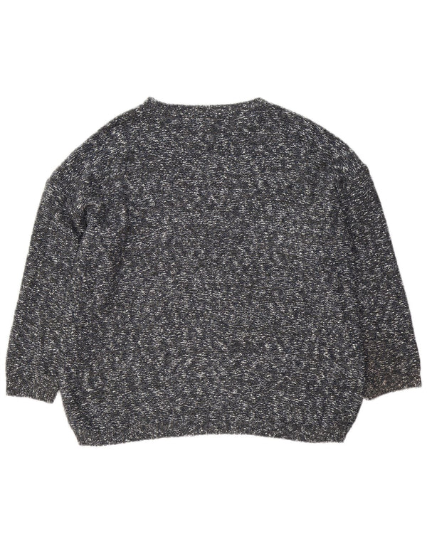 Fat Face Womens Oversized Boat Neck Jumper Sweater UK 18 XL Grey Flecked