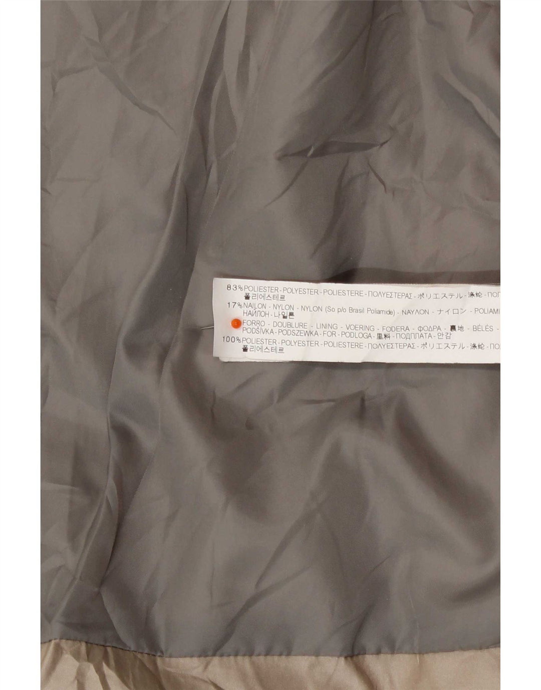 Zara Damen Wattierte Jacke UK 12 Medium Beige Polyester